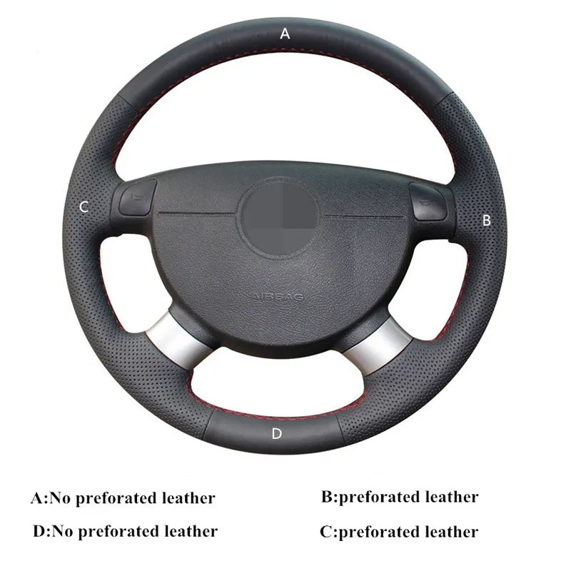 Black Artifice Leather Steering Wheel Cover