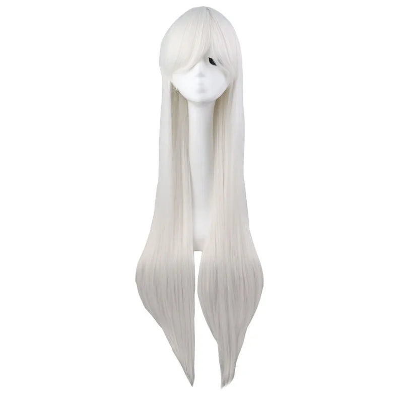 100cm long straight cosplay wig in black and purple