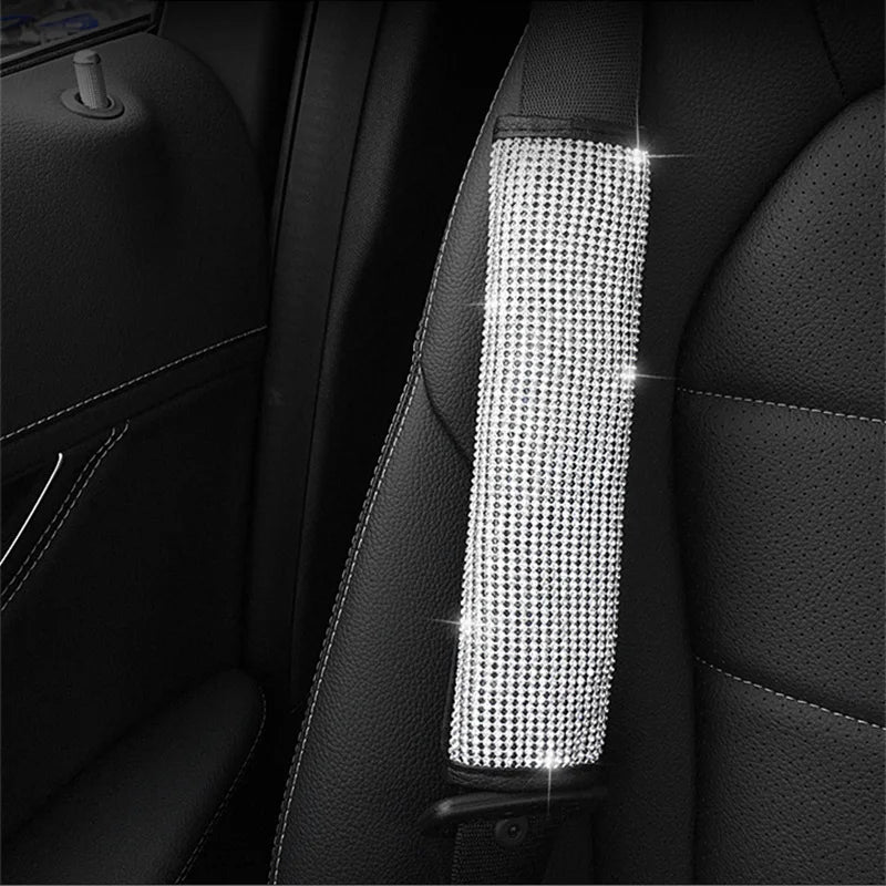 Rhinestones Crystal  PU Leather Car Steering Wheel Cover