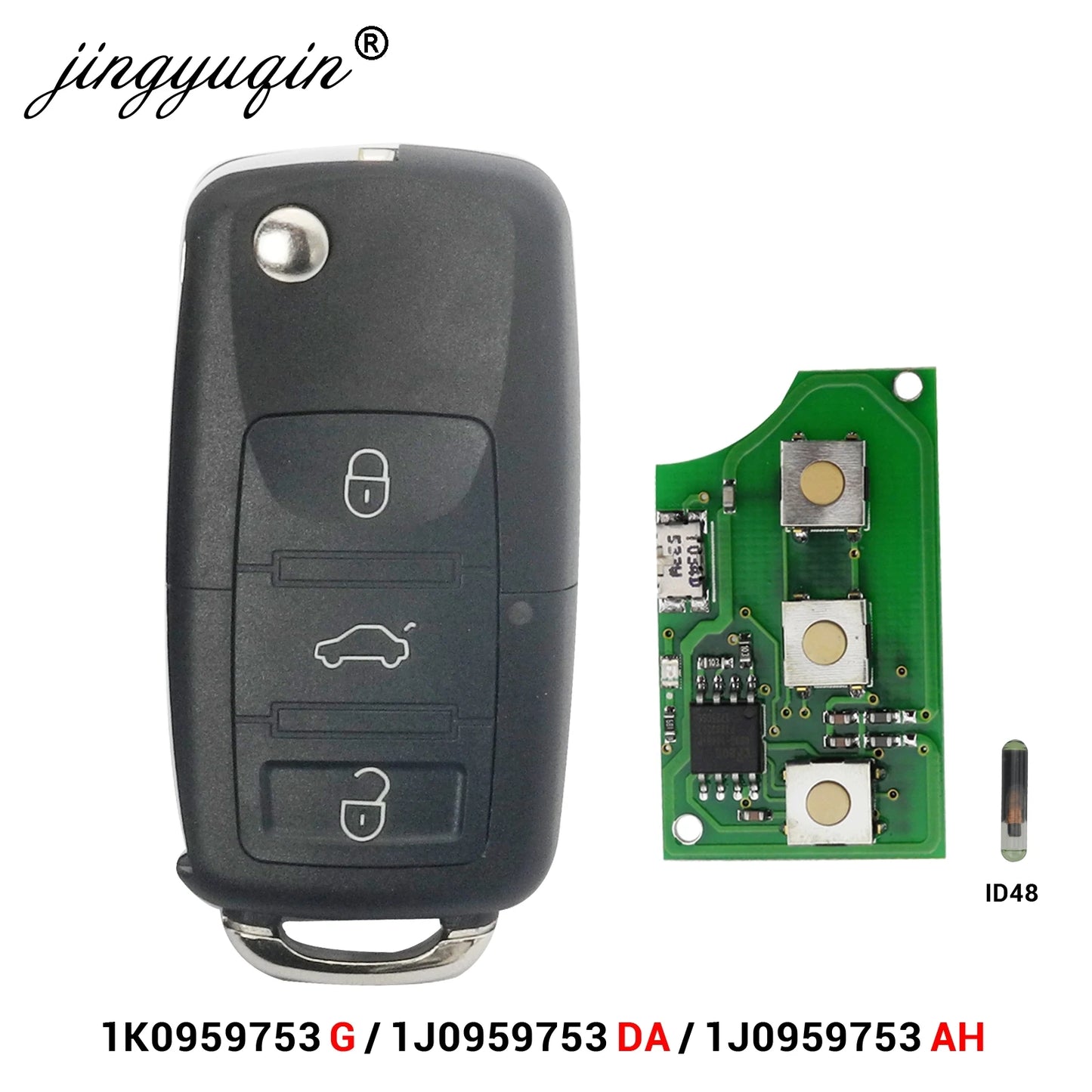 3 button flip remote car key fob for VW