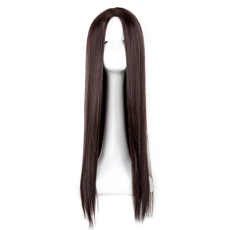 26-inch black synthetic heat-resistant long straight hair