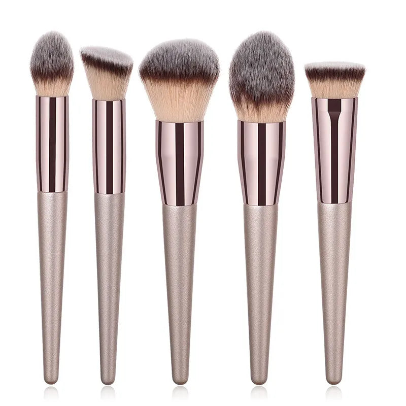 4/10 pcs Champagne makeup brushes set