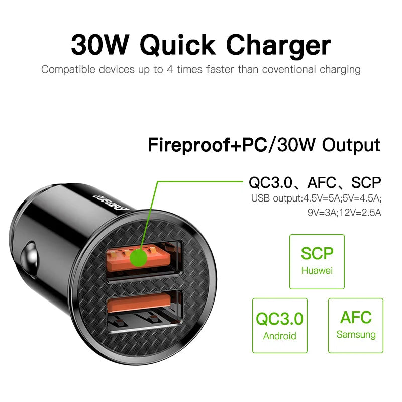 30W Car Fast Charger USB Type-C