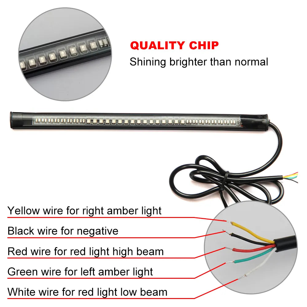 48 LED Flexible Strip Stop Light for Motorcycle