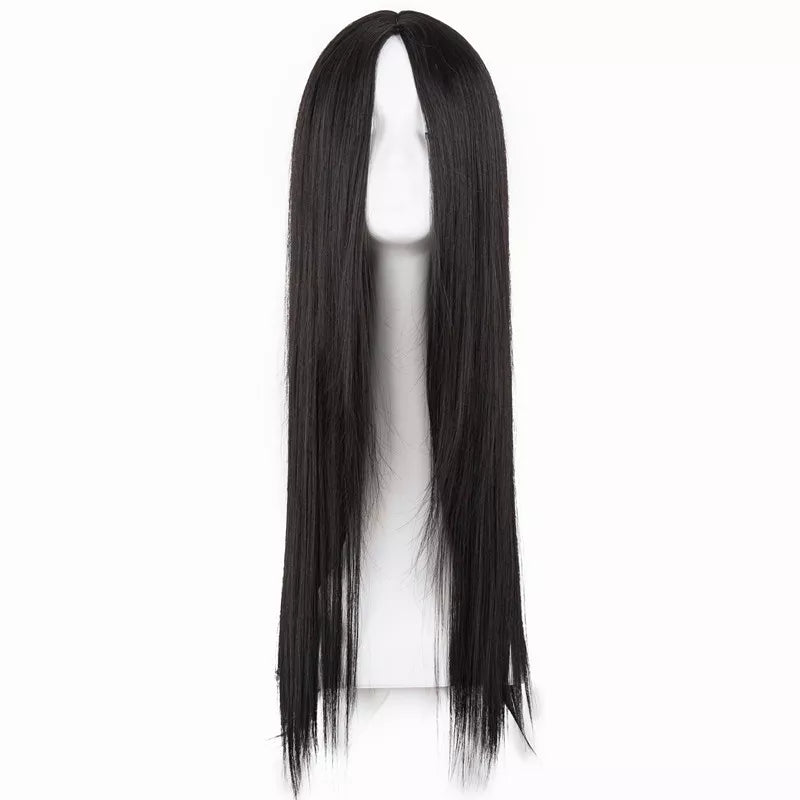 26-inch black synthetic heat-resistant long straight hair