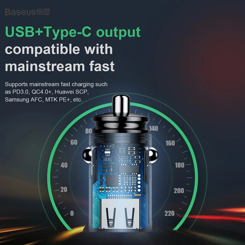 30W Car Fast Charger USB Type-C