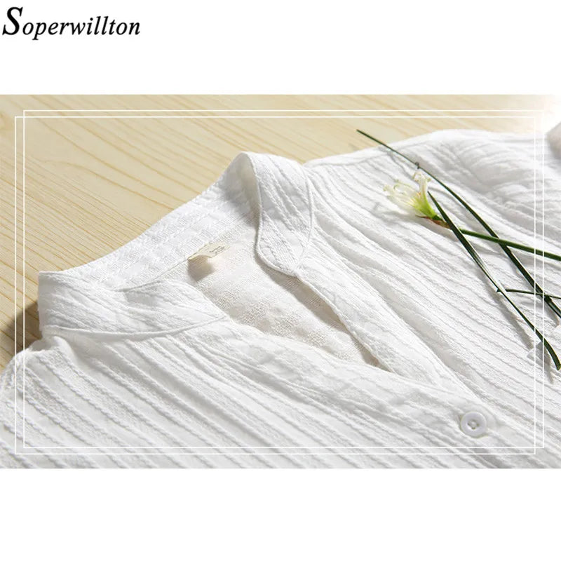 Long Sleeve Cotton White Shirt