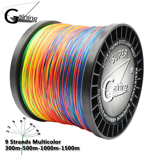 300 m 500 m 1000 m 1500 m Multicolor Braided Fishing Line with 9 Strands