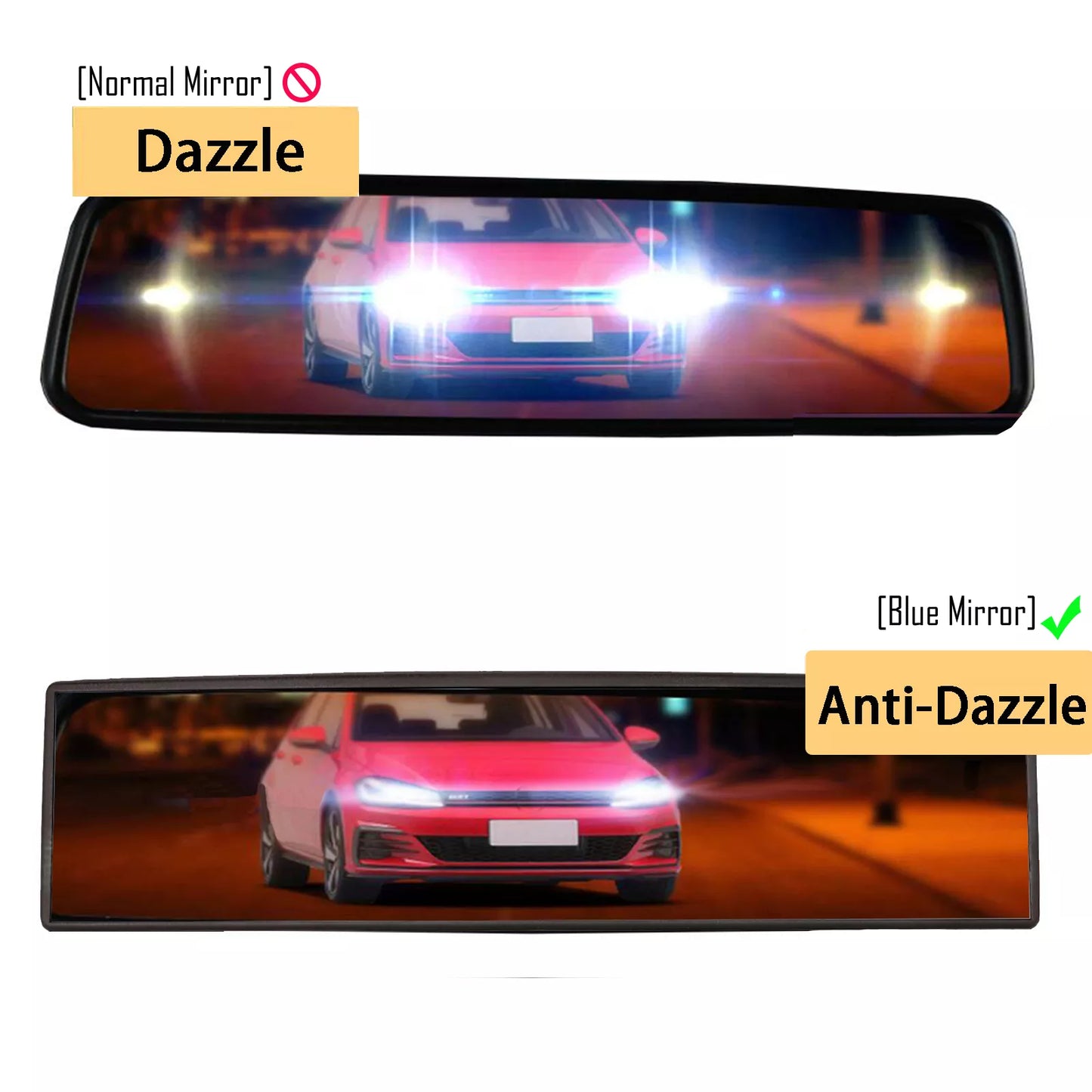 Universal Anti glare Wide Angle Convex Rearview Mirror