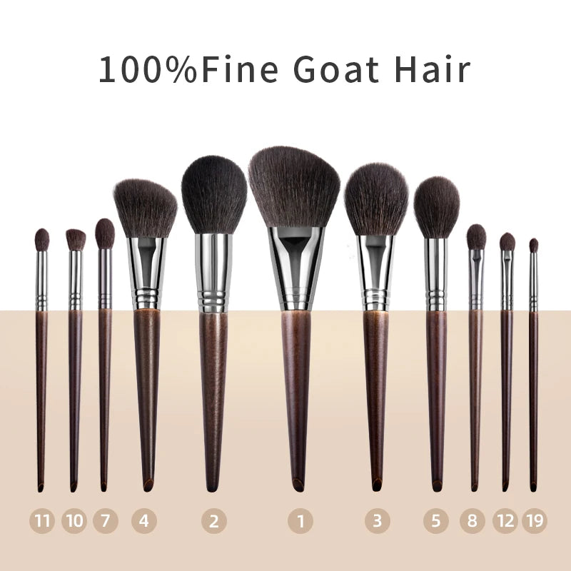 Brown Makeup Brushes Set