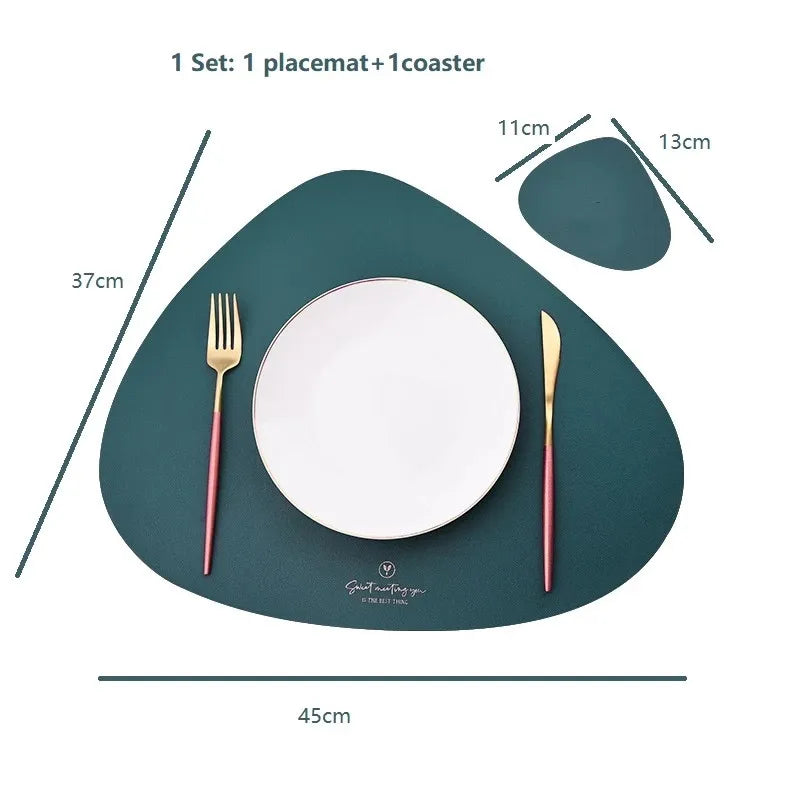 Waterproof Non-Slip Leather Placemats for Tables