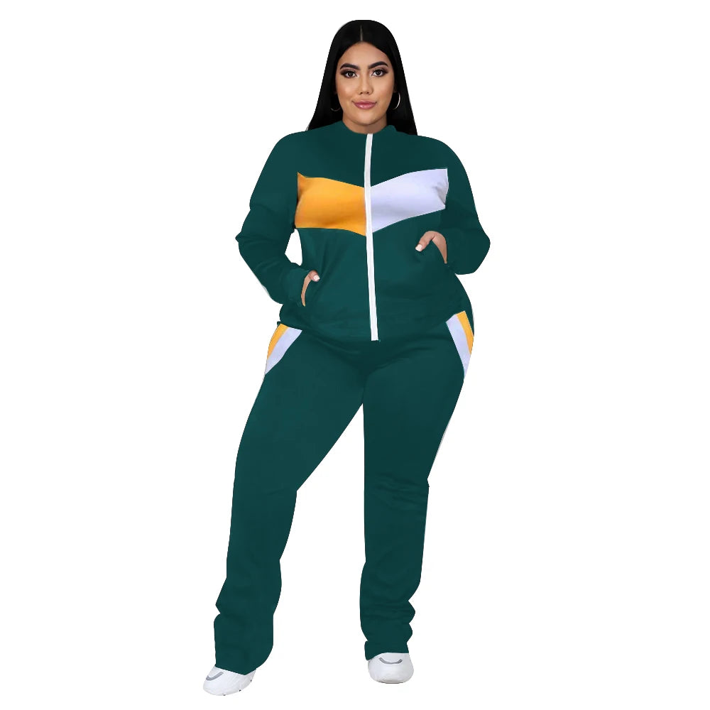 Two Piece Plus Size Tracksuit Set