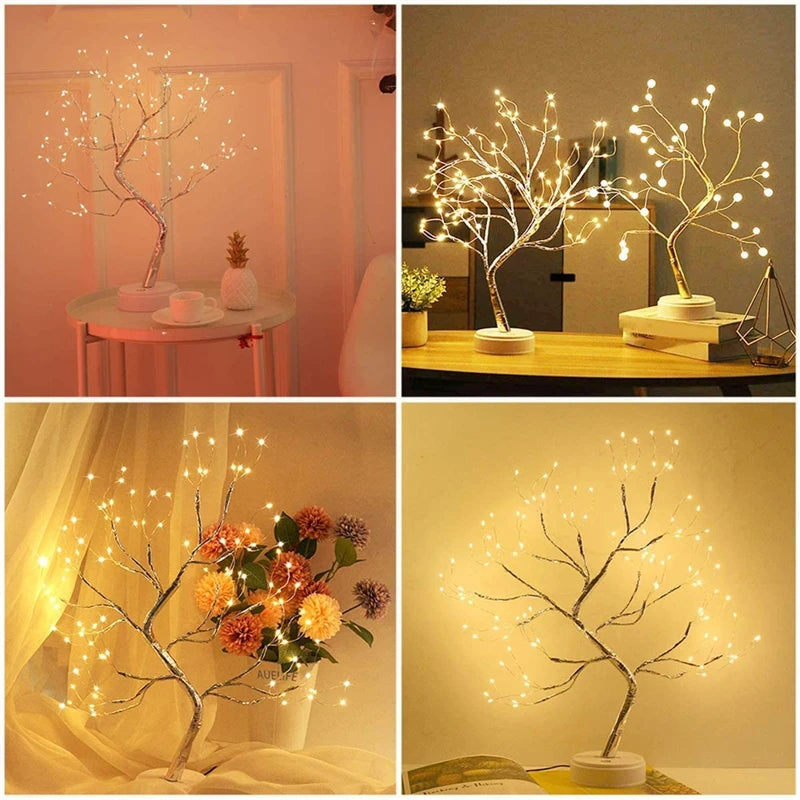 Mini Christmas Tree Copper Wire LED Night Light