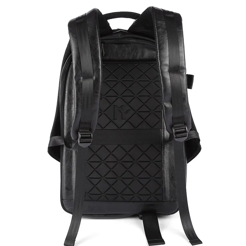 Leather Travel Laptop Backpacks with USB Charger port