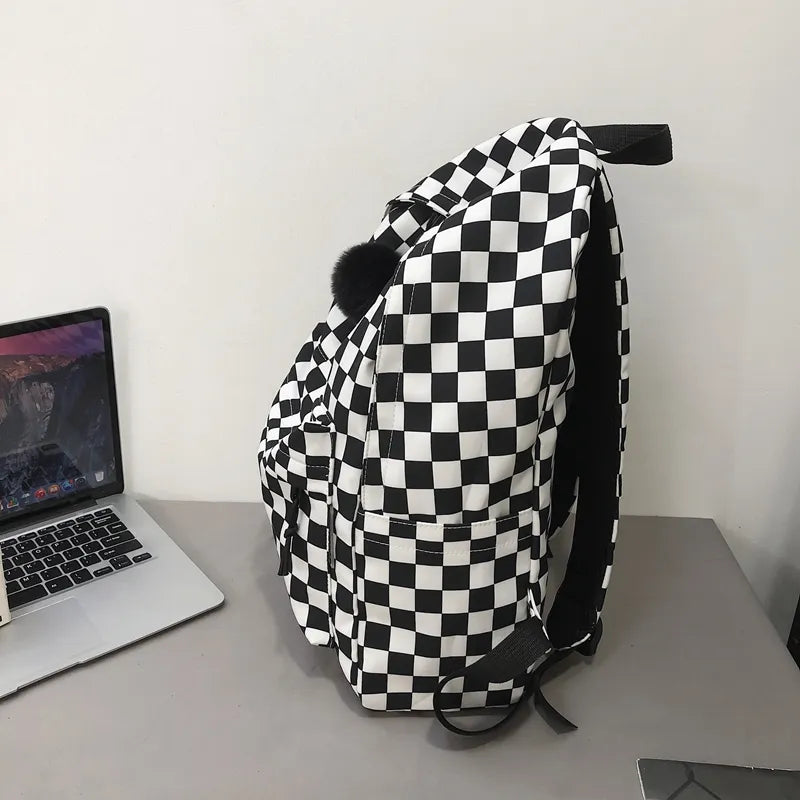 Plaid Backpack Waterproof