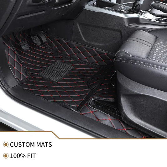 Flash mat leather car floor mat For Peugeot 308 607 206 207 301 407 308 408 508 2008 4008 5008