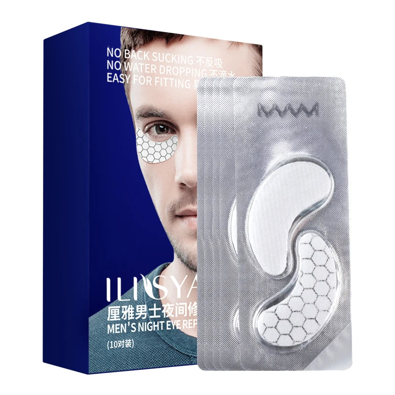 10 Pairs of Collagen Eye Patches for Men for Dark Circle Removal