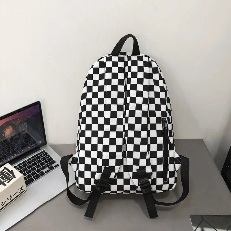 Plaid Backpack Waterproof