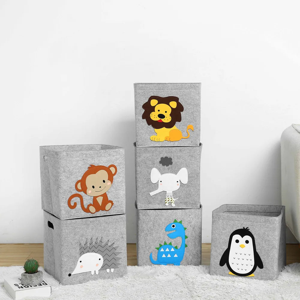 Felt Fabric Creative Cartoon Animal Storage Box Organizer