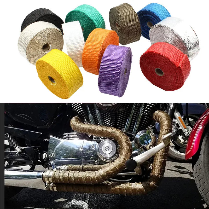 Motorcycle Exhaust Thermal Tape Wrap 5cm 5M 10M 15M