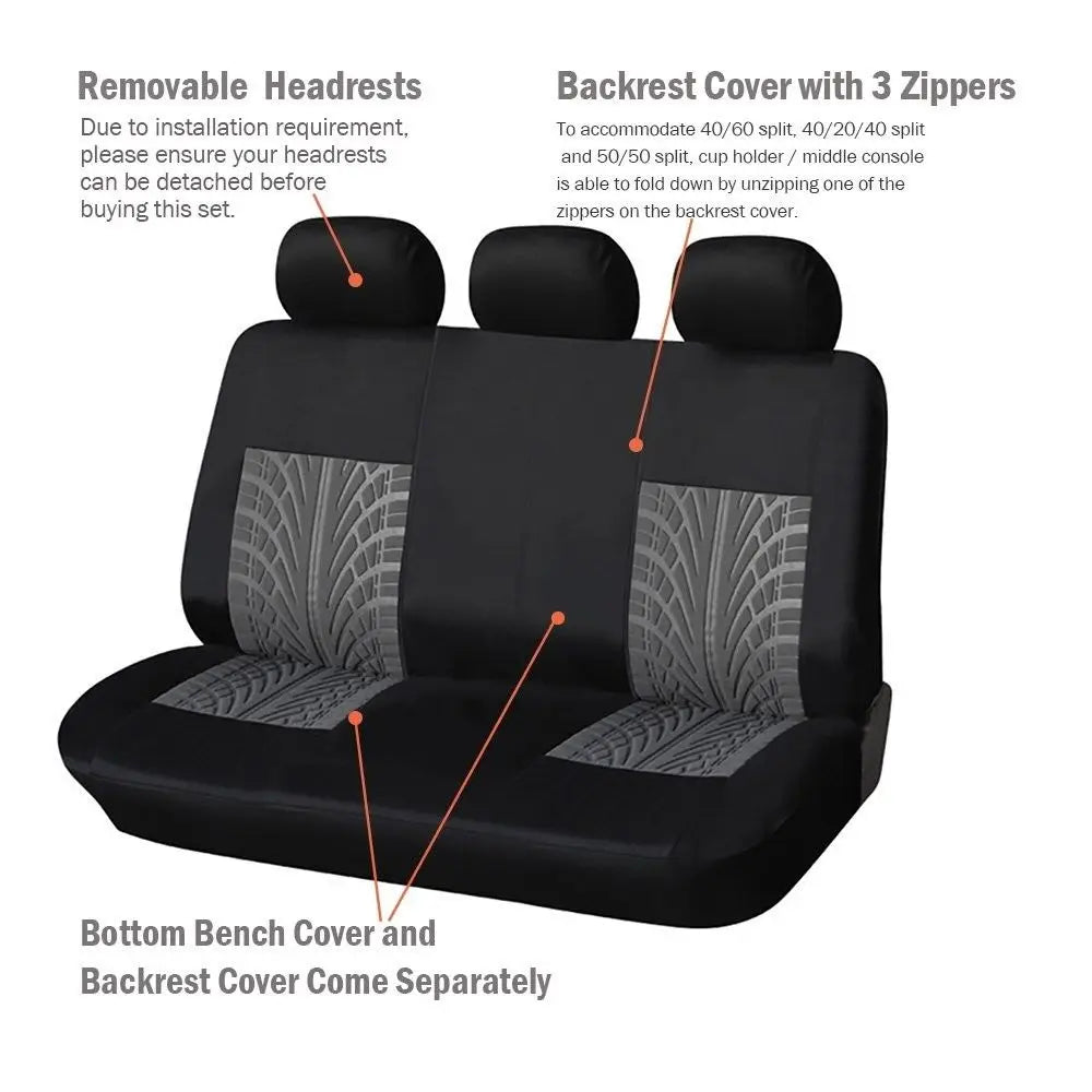 Polyester Fabric Universal Car Seat Cover Set