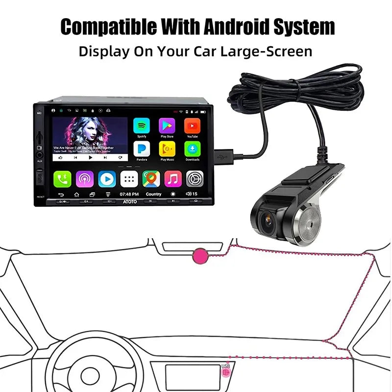 WIFI USB 2in1 1080P and 170 Degree Car Dash Cam  with Wide Angle