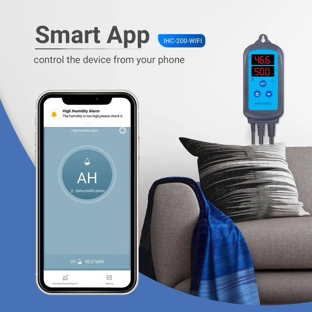 Wi-Fi Socket and Plug Digital Humidity Controller