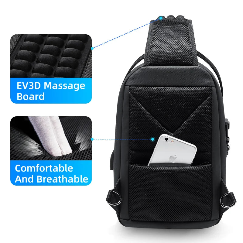 Multifunction Anti-theft Crossbody Bag with USB Charging