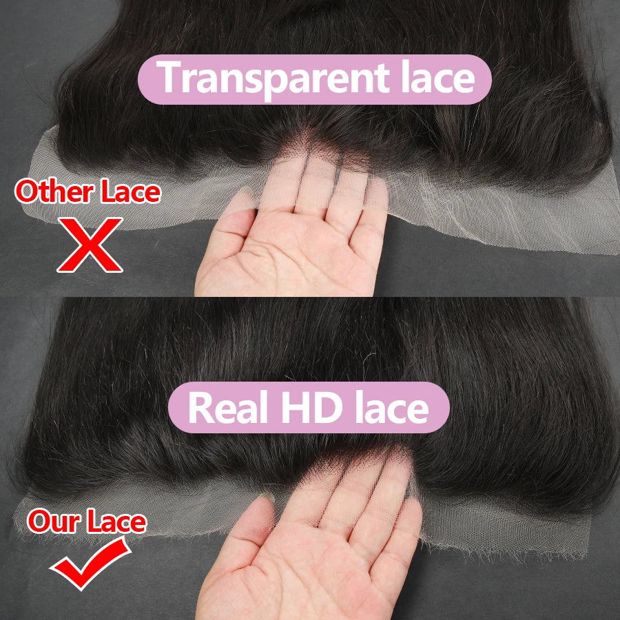 13x6 HD Lace Frontal Invisible Transparent Closure