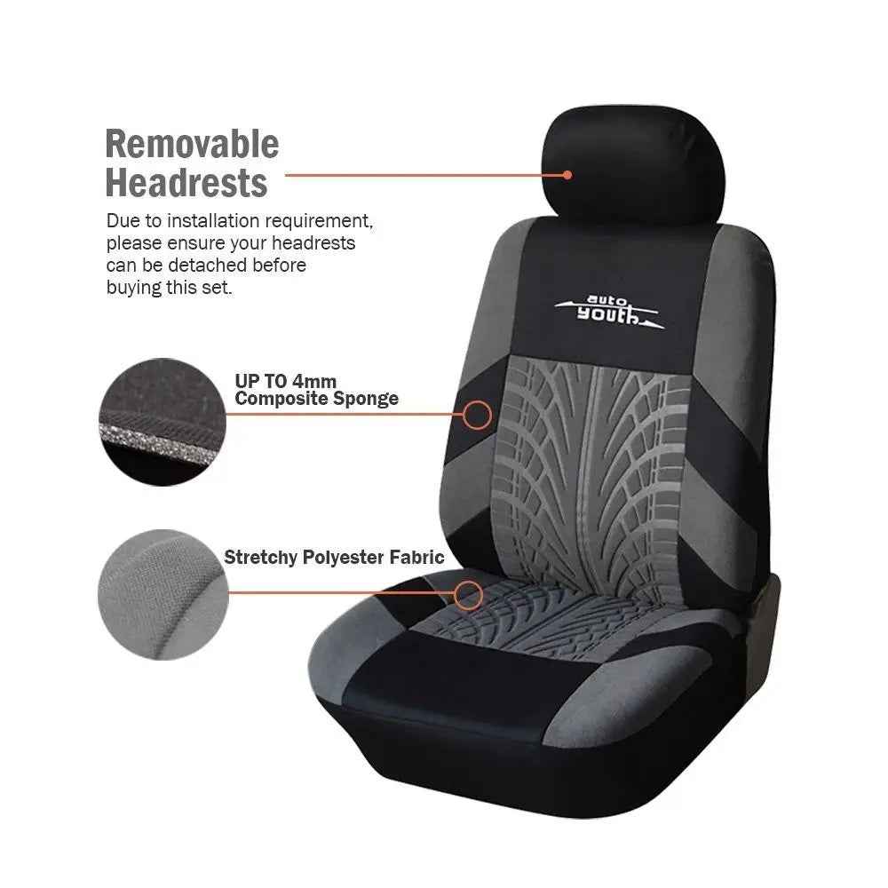 Polyester Fabric Universal Car Seat Cover Set