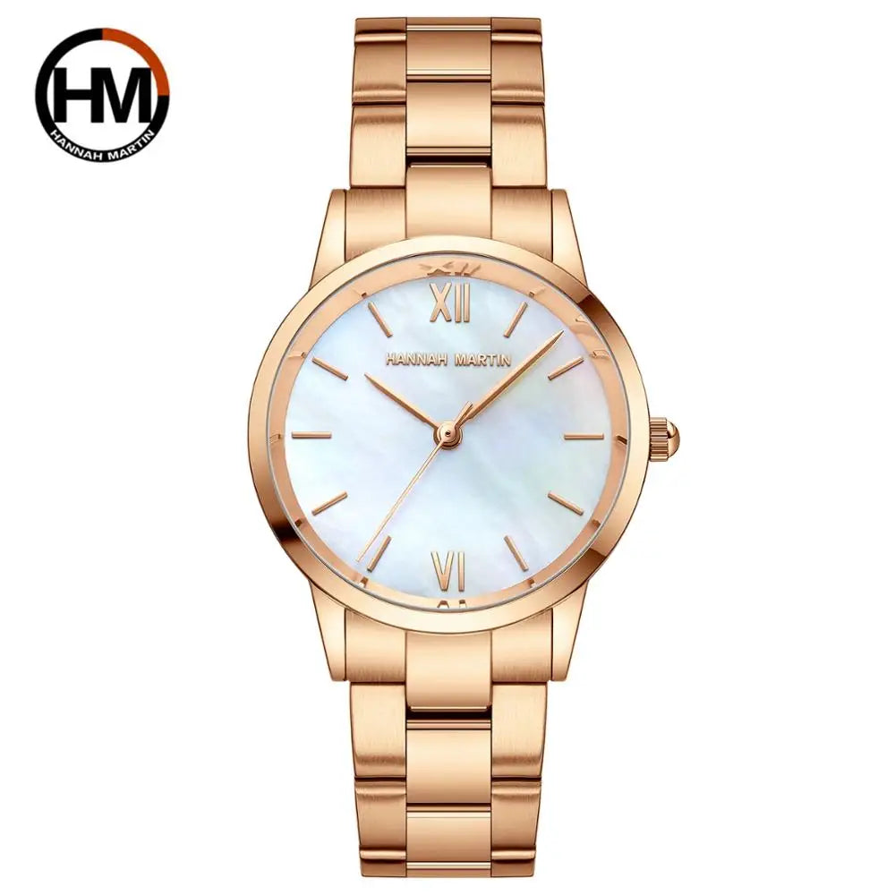2021 New Style Gold Stainless Steel Green Stone Dial Japan Quartz Shell Pearl oyster Brand Women's Waterproof Lady Retro Watches