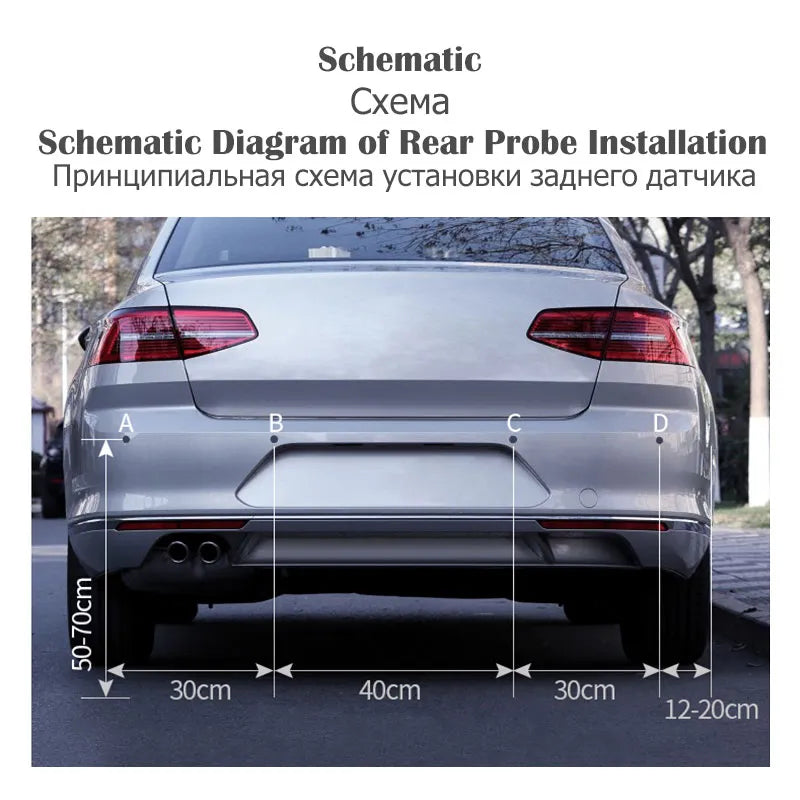 LED Parking Sensor System Monitor Display Kit