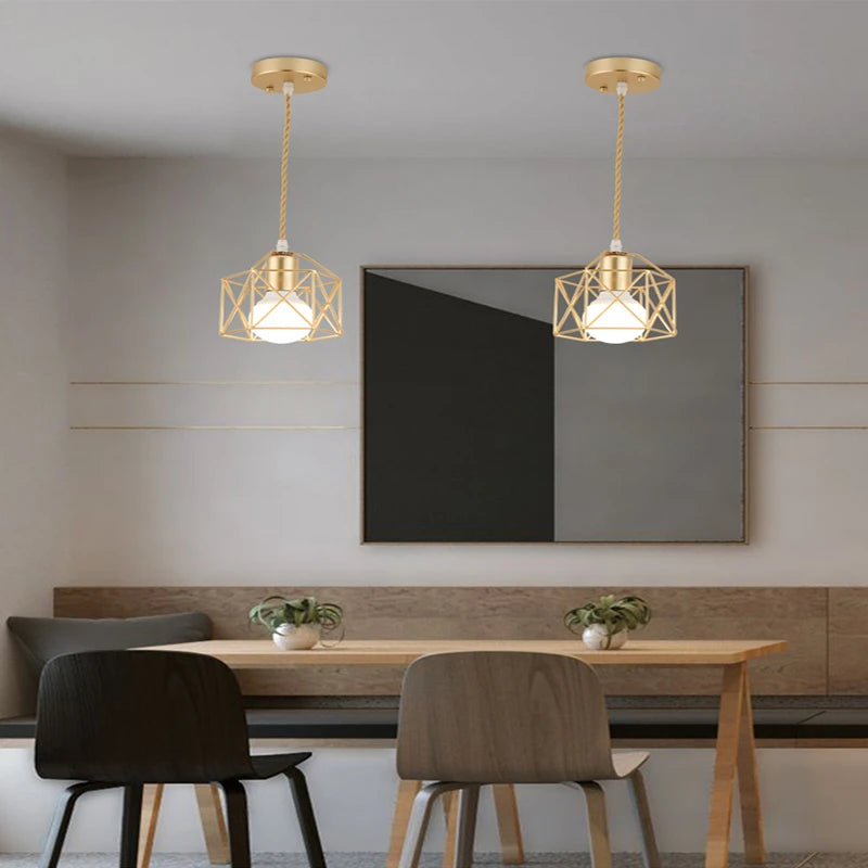 Iron Gold Black Minimalist LED Pendant Light