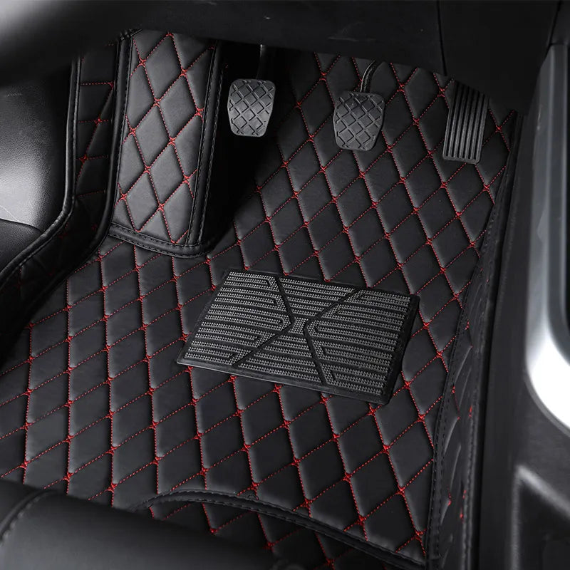 Flash mat leather car floor mat For Peugeot 308 607 206 207 301 407 308 408 508 2008 4008 5008