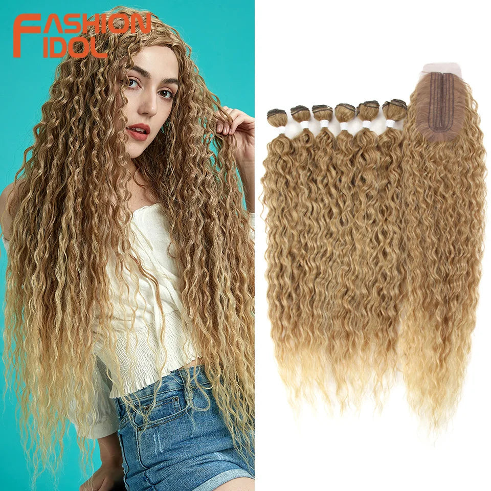 30 inch soft synthetic fake afro hair extensions