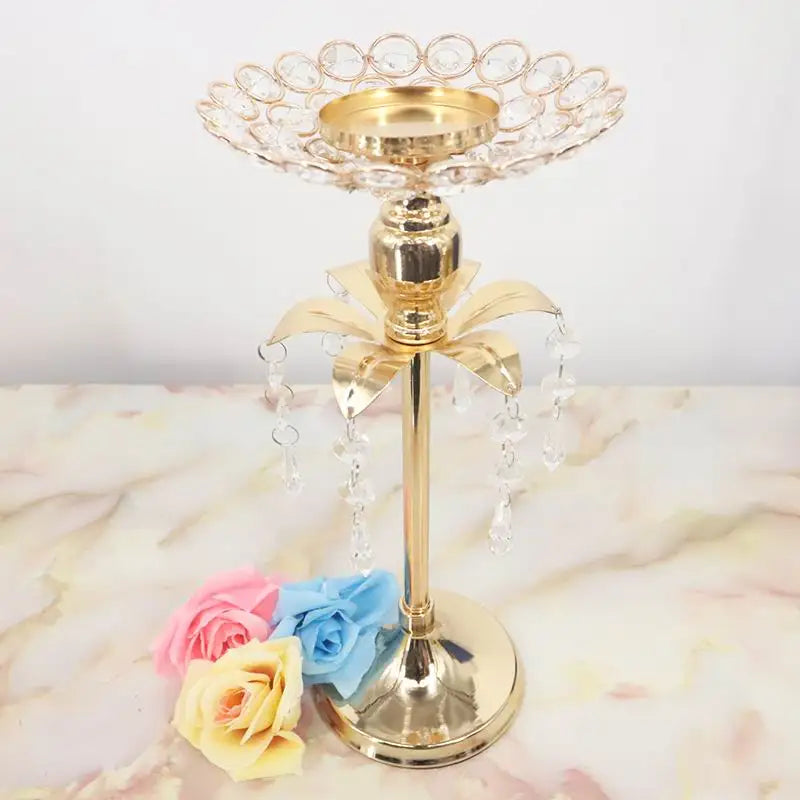 Gold Crystal Candle Holder