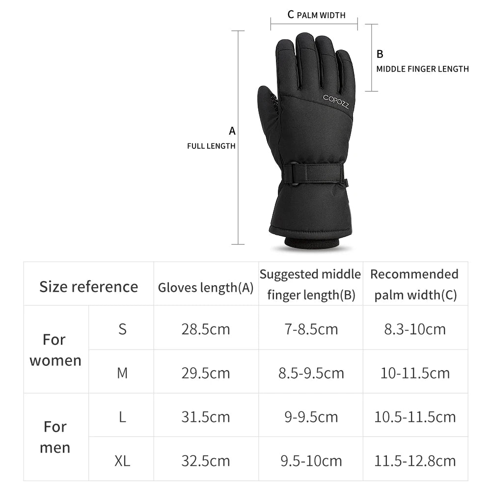 Waterproof Ultralight Men and Women Winter Ski Gloves