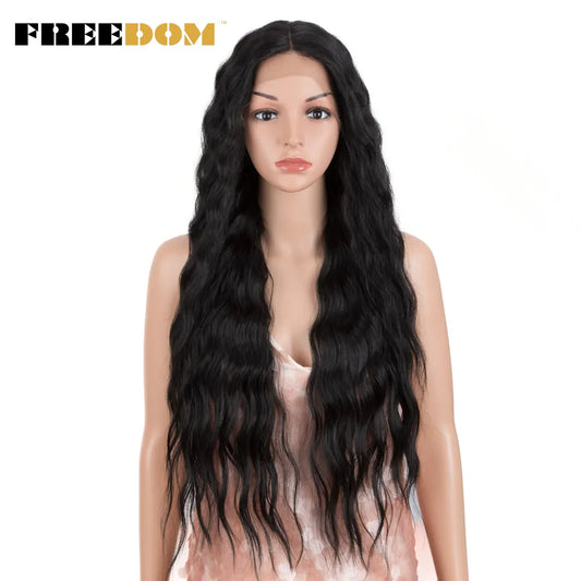 Long Deep Wavy Ombre Synthetic Lace Wig For Black Women