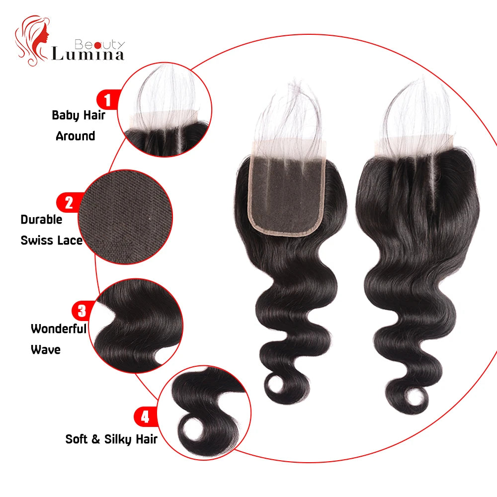 8-22 inches 4x4 Frontal Lace Body Wave Closure