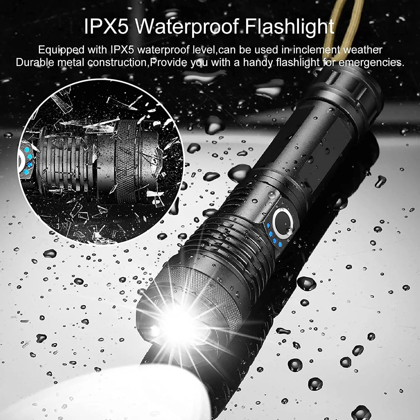 High Power Rechargeable Led Flashlight with 4 Core