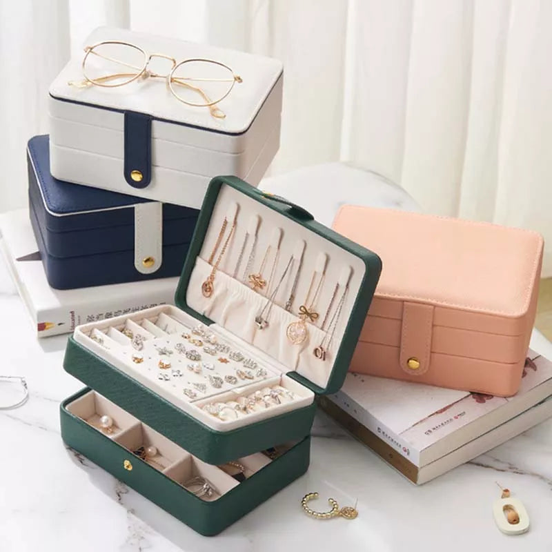 Double Layer leather Jewelry Box
