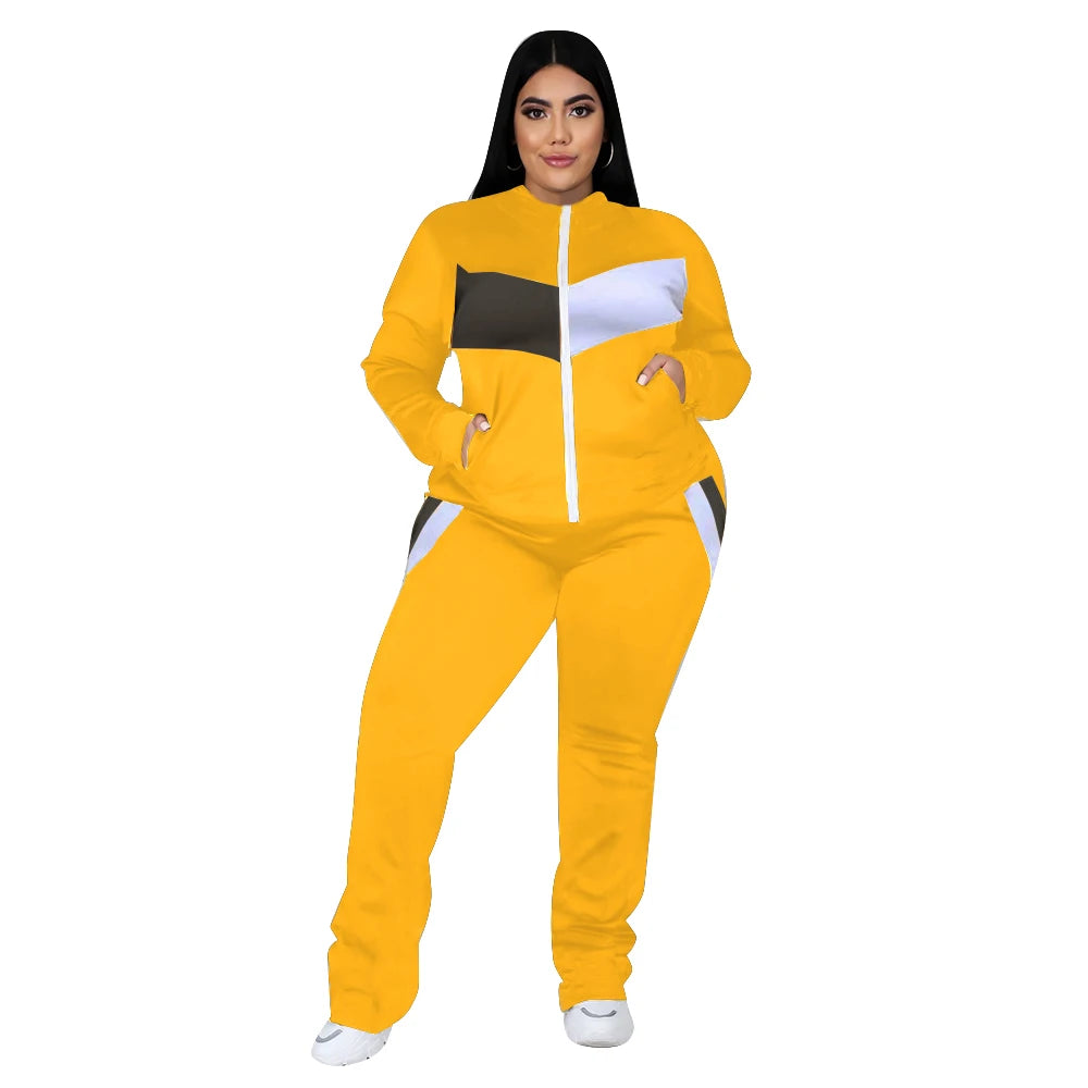 Two Piece Plus Size Tracksuit Set