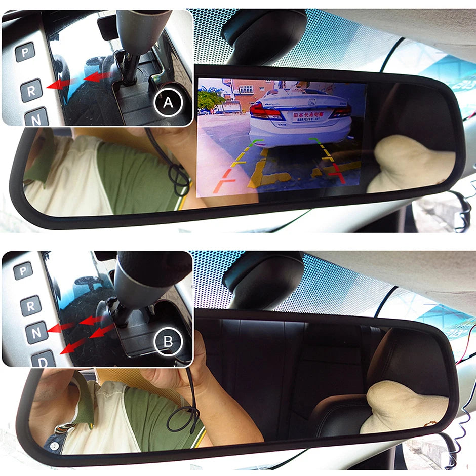 5 inch car rearview mirror with monitor