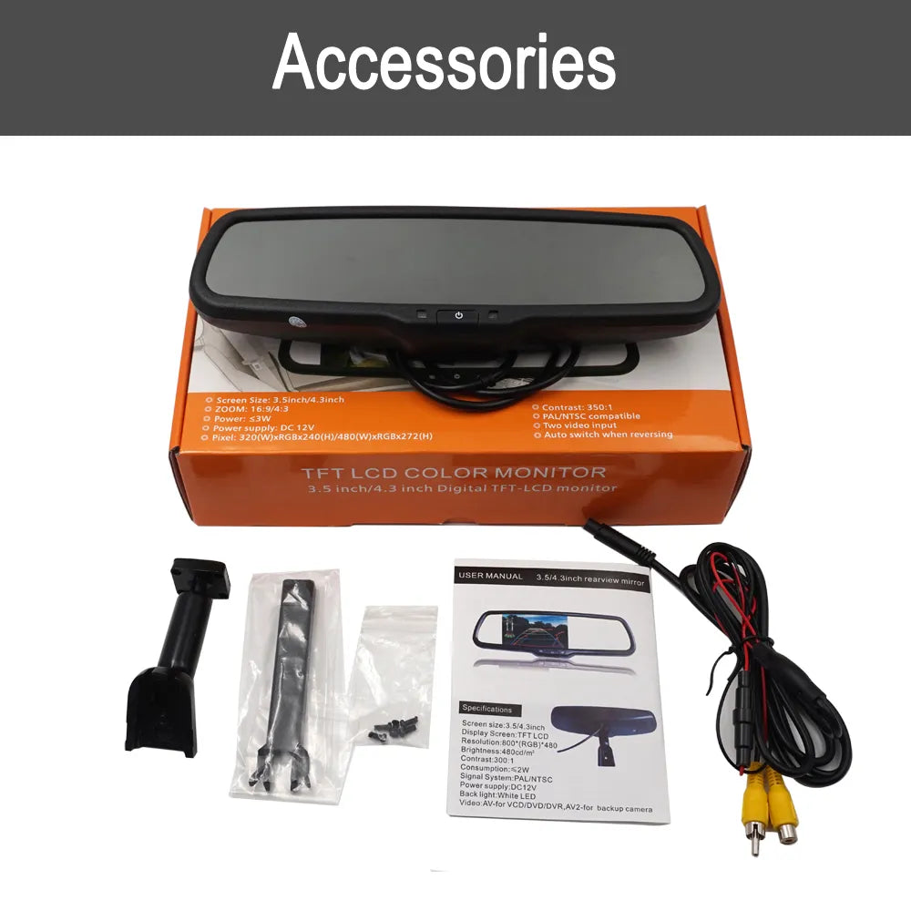 4.3-inch LCD auto-brightness car rearview mirror monitor