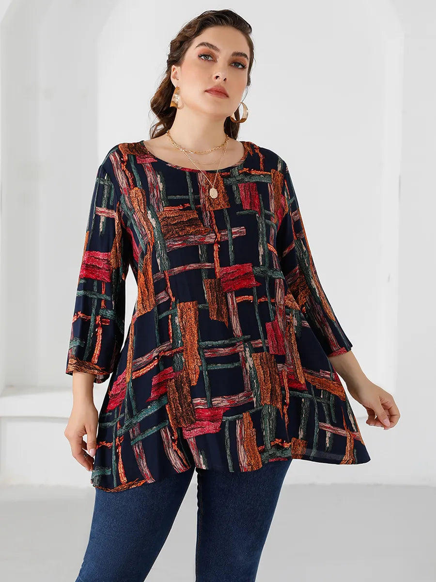 Plus Size Three Quarter Sleeve Blouse