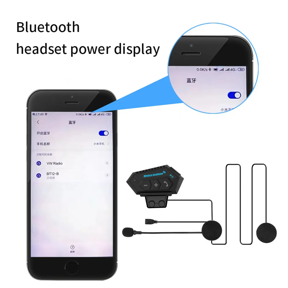 Motorcycle Helmet Headset Wireless Hands-free call Kit