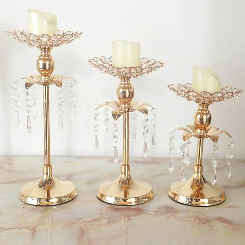 Gold Crystal Candle Holder