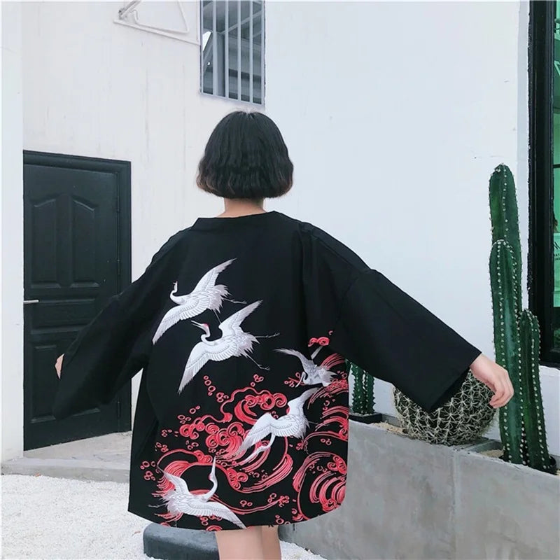 Japanese Streetwear Long  Cardigan