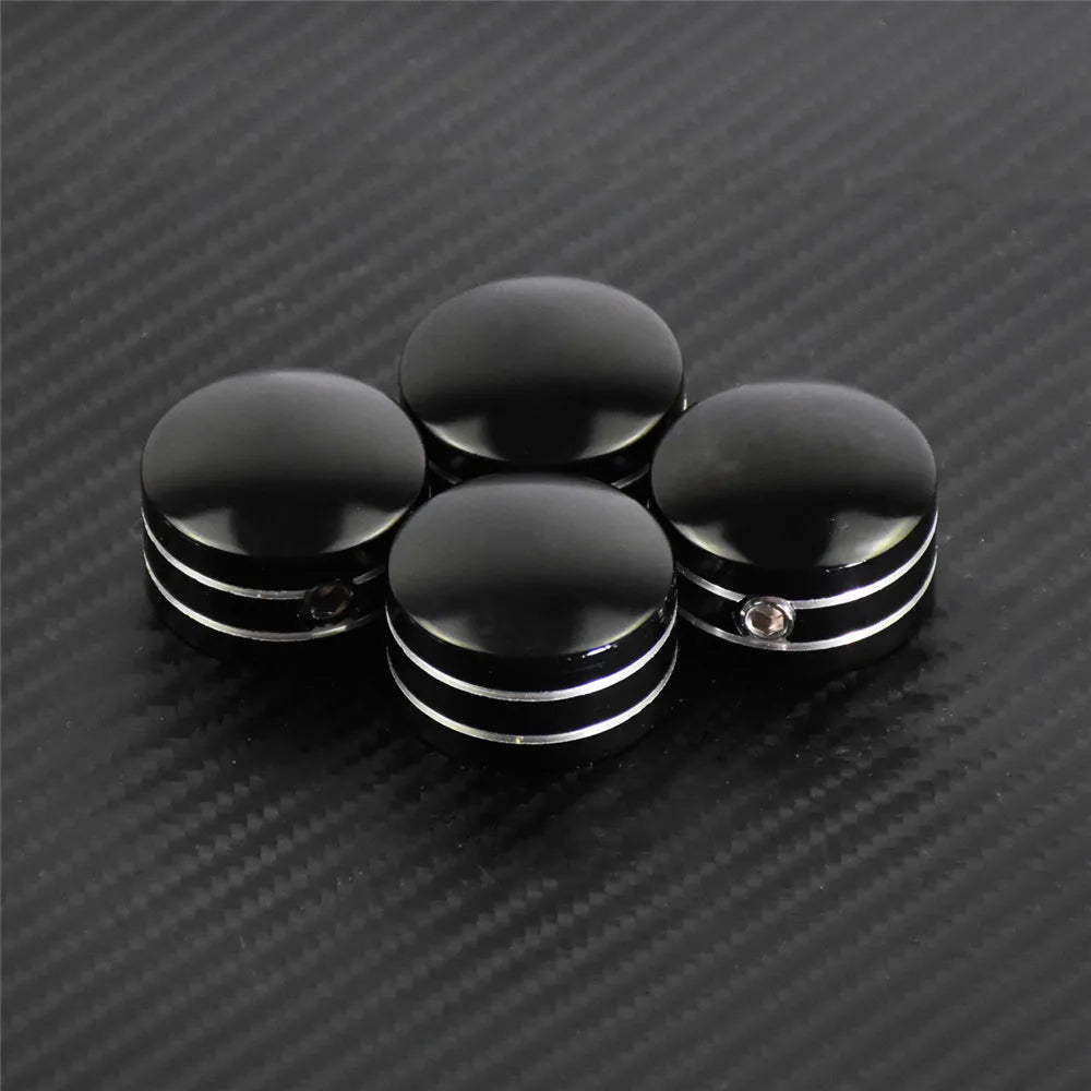 Black/ Chrome Motorcycle Spark Plug Head Bolt Cap Cover