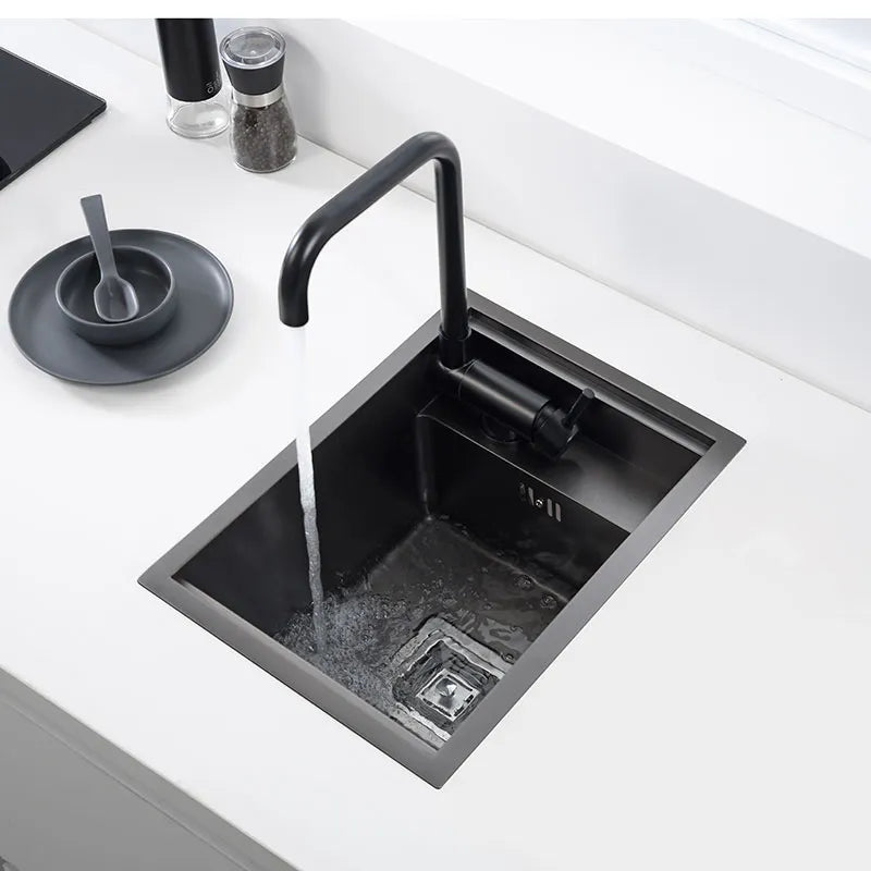 Hidden Single black Kitchen sink